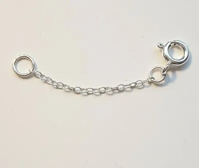 925 Sterling Silver Extender Safety Fine Trace Chain 1 X Bolt Ring MULTI SIZES • £5.35