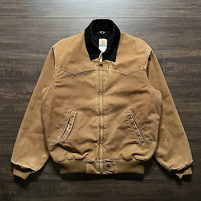 VTG Carhartt Santa Fe Jacket J14 BRN Brown Size M Quilt Lined • $149.99