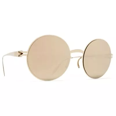 Mykita Unisex Sunglasses Full Rim Champagne Gold Round Metal Frame JANIS F69_CGD • $156.41