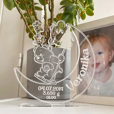 £10.99 • Buy  Personalised Newborn Baby Boy Girl Gift Present Christening Keepsake Moon Star