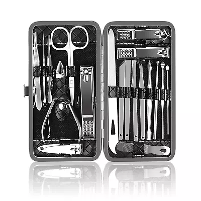 Juego Set De 19 Manicura Y Pedicura Profesional Para Corta Uñas Acero Inoxidable • $11.57