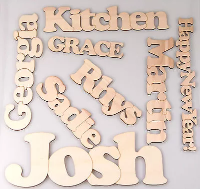 £4.70 • Buy Cooper Black Font 3mm Ply Wooden Chain Name Or Any Word, Choice Of Letter Sizes