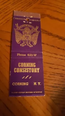 Vintage Matchcover Corning Consistory Corning NY • $2.50