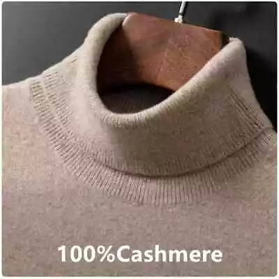 Men Cashmere Turtleneck Pullovers Autumn Winter Soft Light Warm Knitted Sweater • $116.62