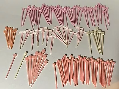 Vintage Hair Pins For Curlers Rollers Picks Plastic Mixed Lot White Pink 100+ • $7