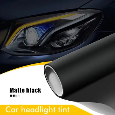Matte Black Car Headlight Fog LED Lamp Tail Light Wrap Film Sticker Accessories  • $7.53
