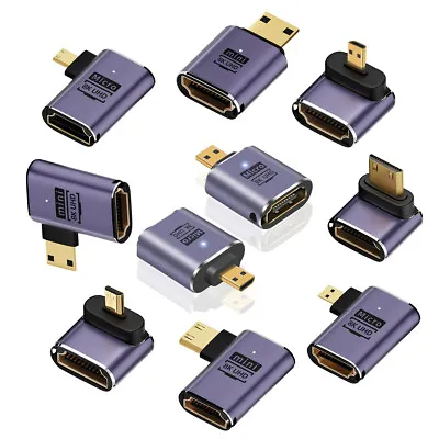 Chenyang Mini /Micro HDMI Male To HDMI 2.1 Female 90 Degree Angled • $8.99