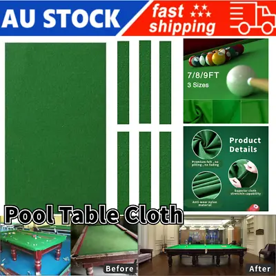 Premium 7/8/9ft Pool Table Cloth Felt Snooker Billiard Tablecloth Accessories • $43.88