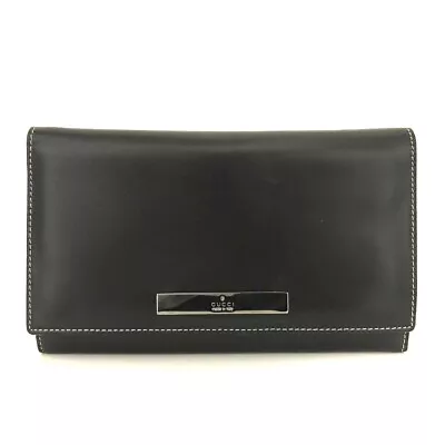 GUCCI Logo Leather Long Bifold Wallet/4X0788 • $1.25