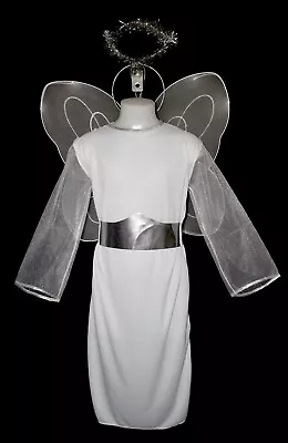 Angel Costume Christmas Nativity Play Cherub Fancy Dress Halo Wings Age 8 9 10 • £9.99