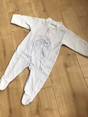 Baby Boys Sleepsuits 3-6 Months COCO Blue Velour • £1.50