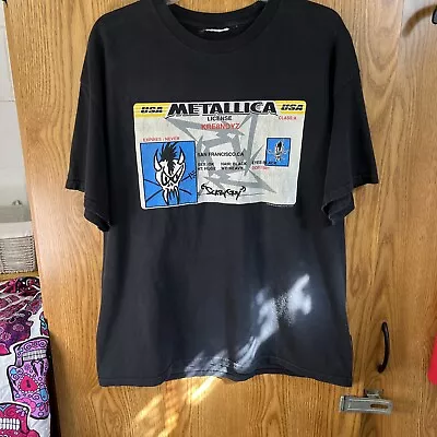 Vintage METALLICA Band T Shirt (L) Drivers License Plate 2003 Scary Guy Graphic • $90