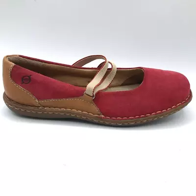 Born Womens Mary Jane Shoes Red Brown Suede Slip On Round Toe 9 EUR 40.5 • $22.99