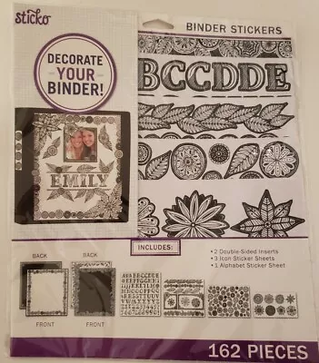 Sticko Decorate Your Binder 162 Pieces  Doodle Floral Binder Mega Kit New • $9.99