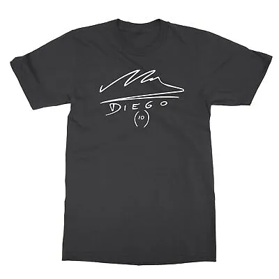 Diego Maradona Signature Argentina Football Men's T-Shirt • $18.49