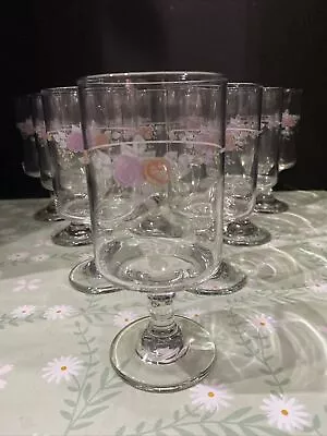 Vintage Pfaltzgraff Trousseau Water Stemmed Glasses Set Of 10  • $30