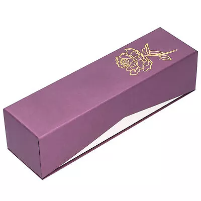 24K Gold Plating Flower Pink Rose Green Leaf Base Gift Decoration For Valentine • $48.25