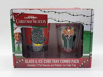 National Lampoons Christmas Vacation 2 Pint Glasses & Ice Cube Tray Combo Pack • £17.32