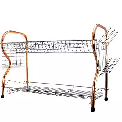 Better Chef 2-Tier 22 In. Chrome Plated Dish Rack In Copper Stainless Steel USA • $27.89