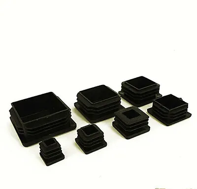 £2.85 • Buy Square Plastic Black Blanking End Caps Tube Pipe Inserts Plug Bung Box Section