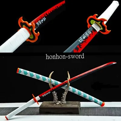9260 Steel Demon Slayer鬼滅之刃Rengoku Kyoujurou Katana Japanese Samurai Anime Sword • $89.99