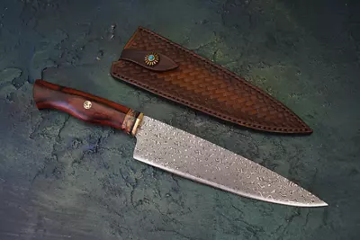 American Desert Ironwood And Mammoth Fossil Chef Knife • $99.95