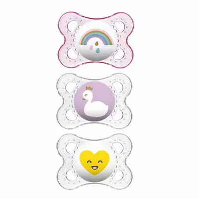 MAM Clear 0-6 Month Pacifiers Value Pack 3 Pack 0-6 Months Baby Girl Pacifiers • $17.11