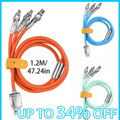 3 In 1 Fast Mobile Type-C 180° Charge Cable Charging For IPhone 120W 1.2M Line • £5.63
