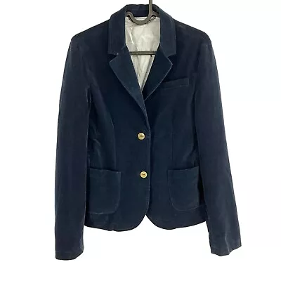 La Martina Dark Blue Velvet Jacket Blazer Size 44 EU 40 UK 12 US 10 • $36.67