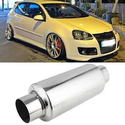 2.5  Inlet/Outlet Stainless Steel Exhaust Resonator For Volkswagen MK5 2.0TFSI • $59.39