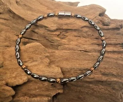 Men's Women's Black Copper Magnetic Hematite Single Bracelet Or Anklet • $31.99