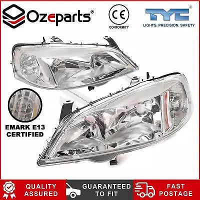 Pair LH+RH Head Light Lamp Chrome For Holden Astra TS Sedan Hatch 98~04 EMark • $138.60