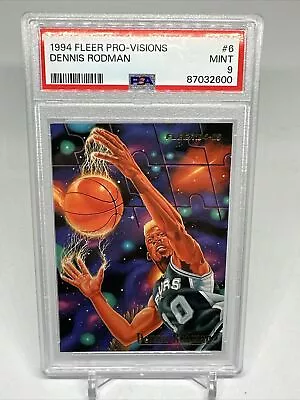 1994 Fleer Pro-Visions Dennis Rodman #6 PSA 9 The Worm Spurs Bulls Pistons • $14.99