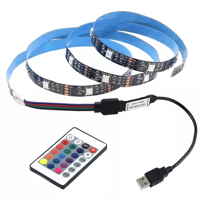 5V LED Strip Light 5050RGB Bar TV Back Lighting Kitchen Room 24key Remote Lights • $3.69