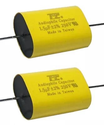 2x TMC AUDIOPHILE 1.5uF ± 2% 250V MPA Film Capacitors For Crossover • $7.95