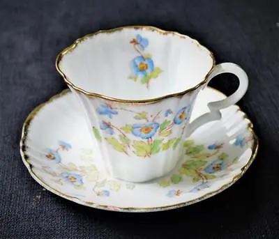 20s ROYAL ALBERT Fine China Crown Stamp England BLUE PANSY #8552 Set Cup &Saucer • $79.99