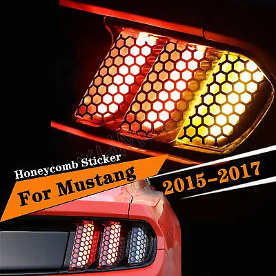 2 Black Car Exterior Decor Trim Rear Tail Light Lamp Honeycomb Sticker PVC Decal • $15.99