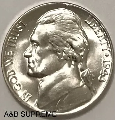 1943 P Jefferson War Nickel Gem Bu Uncirculated 35% Silver • $16.39
