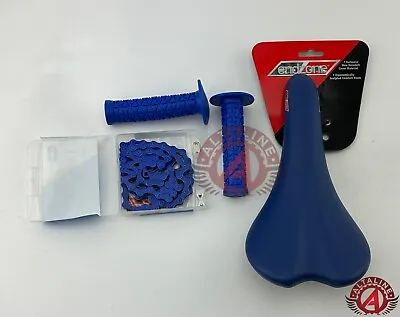 Package Deal: Bicycle Seat Grips Chain Blue Bmx Road Fixie Mtb Cycling Bikes. • $44.79