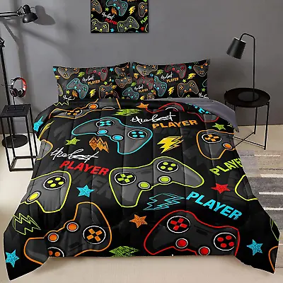 Comforter Set Boys Gaming Bedding Video Game Controller 3D Gamepad 6 Pieces Full • $86.50