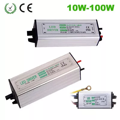 LED Driver Power Supply Transformer 12V-24V-38V Waterproof 10/20W/30/50W/70/100W • £13.67