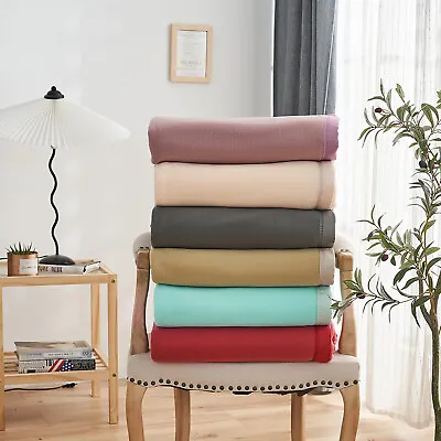 £33.01 • Buy Satin Fleece Blanket Twin Queen King Size Satin Binding Edges