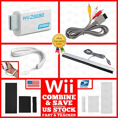 For Nintendo Wii AV Cable/HDMI Adapter/Wrist Strap/White Black Door Replacement • $4.49