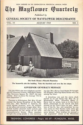 General Society Of Mayflower / Mayflower Quarterly Vol 35 No 3 August 1969 • $17