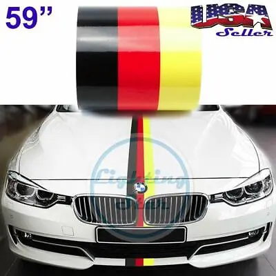 59  Germany Flag Stripe Vinyl Decoration Hood Body Sticker For Audi Mercedes • $10.98