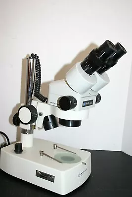 Nice Meiji EMZ Stereozoom Microscope On New Dual Illuminated Desktop Stand 7-45X • $849