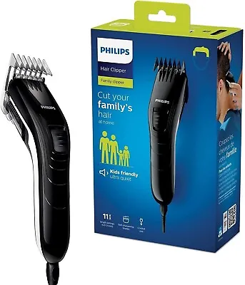 Philips Hair Clippers Mens Kids Boys Quiet Home Hair Cutting Kit Corded QC5115 • £18.99