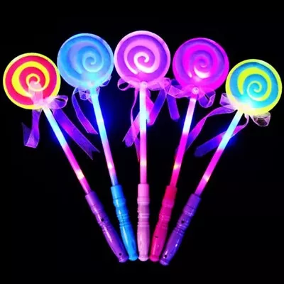 Lollipop Glow Sticks  Kids Glow Party Toy Girls Princess Flashing Wand 8 Pack • $13.50