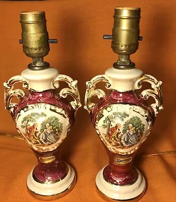 VTG Pair Baroque Style Devereaux OMSCO Philadelphia Table Lamps 1940’s Boudoir • $69.95