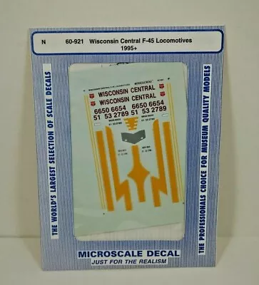NOS Microscale WISCONSIN CENTRAL F-45 LOCOMOTIVES N Scale Decals - 60-921 • $11.95
